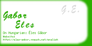 gabor eles business card